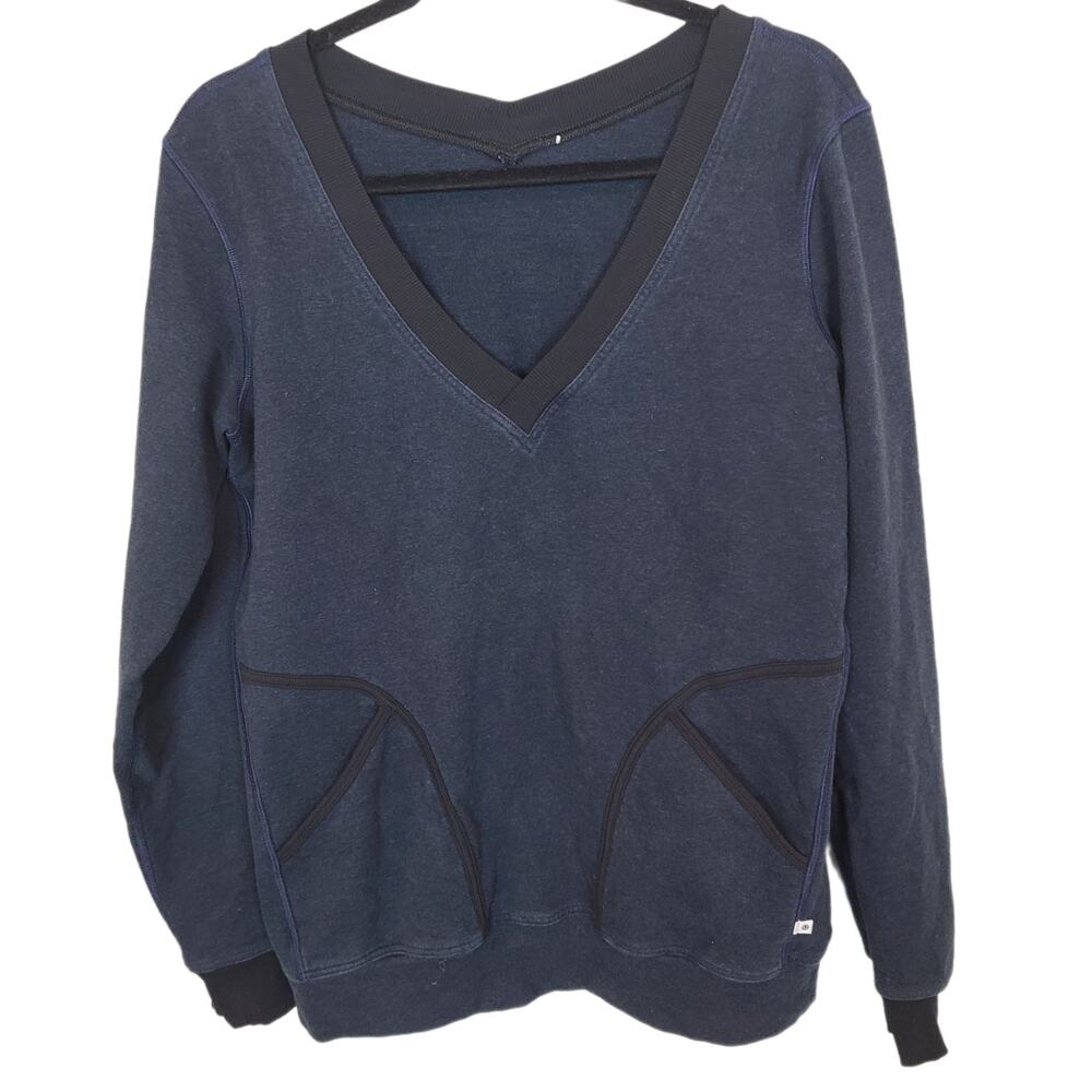 Lululemon Sweatshirt Pullover Sweater V Neck Sweater Navy Blue Sweater Womens